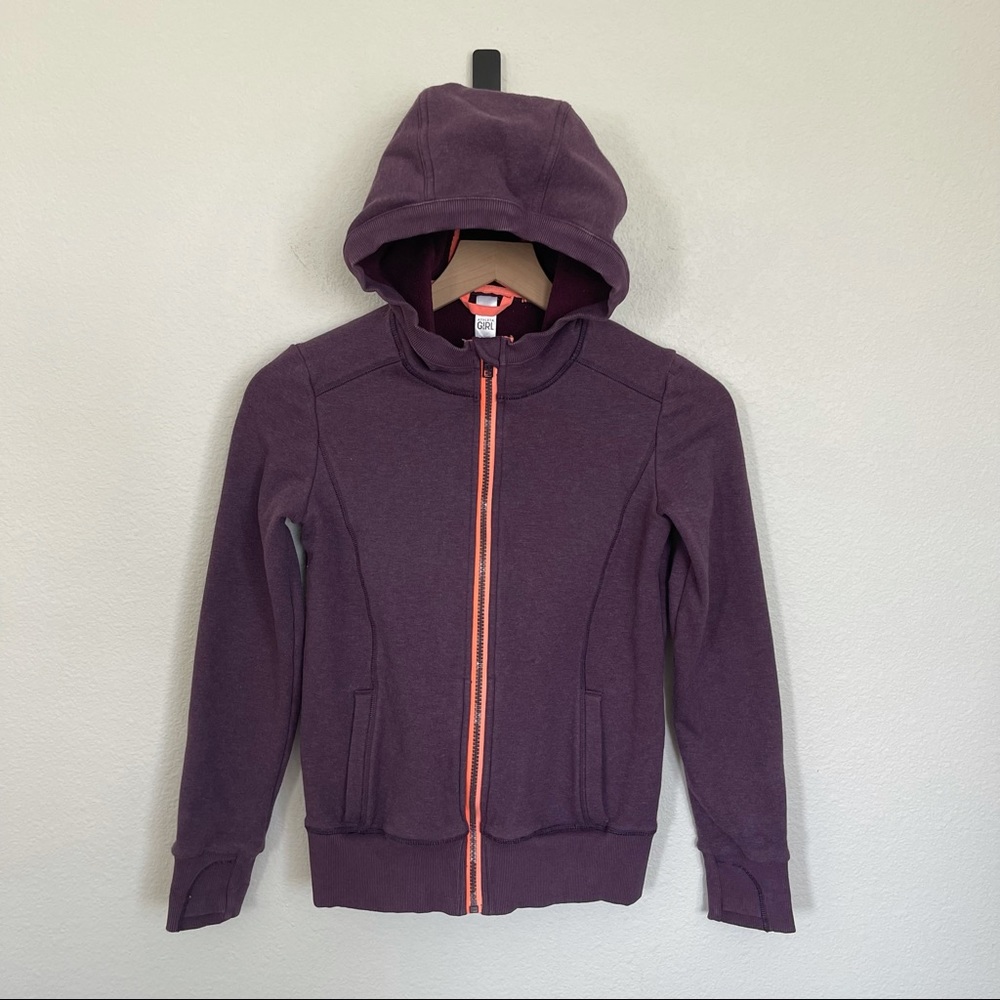 Athleta Girl Full Zip Up Jacket Hoodie Sweatshirt Purple Pink Large 12